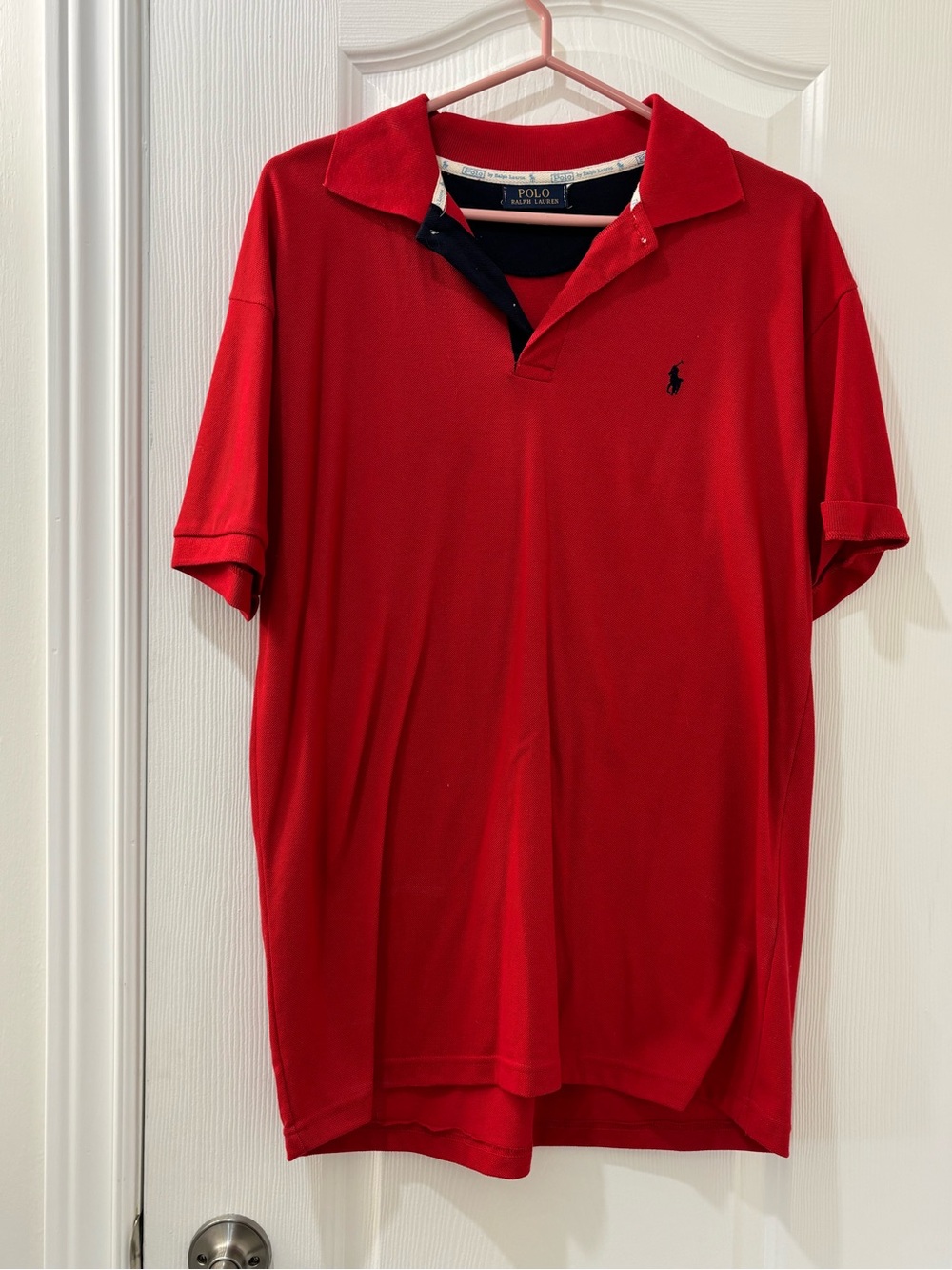 Ralph Lauren Men's Red Polo with Navy Trim